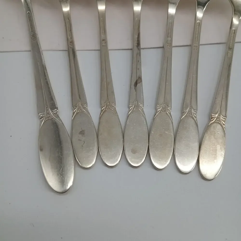 7X SF Rogers Bros SYLVIA International SilverPlate Serving Spoon Salad Forks